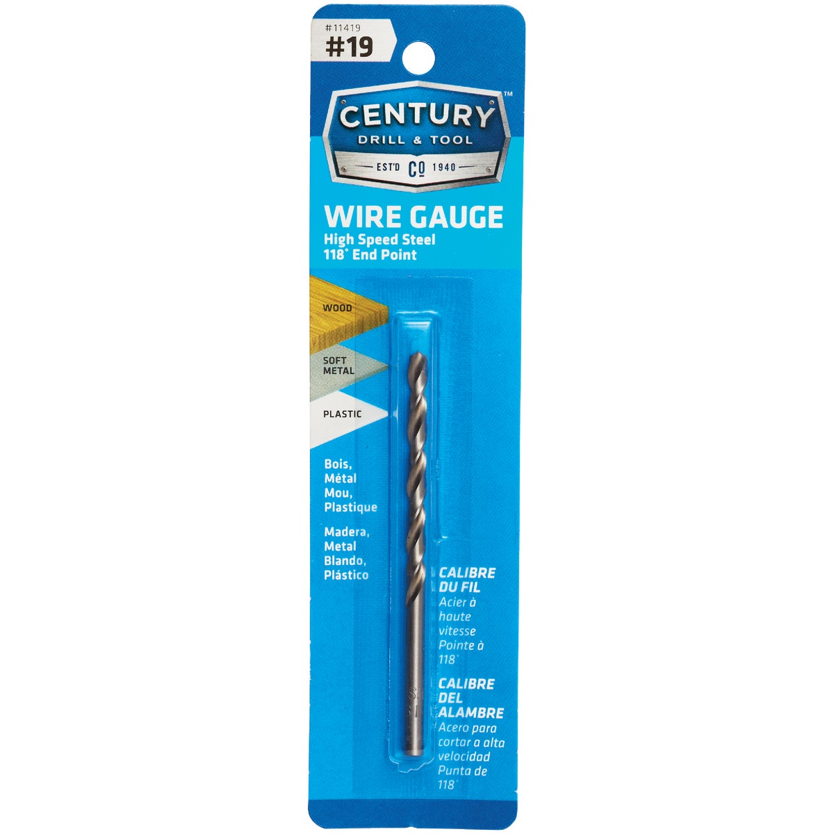 NUMBER 19 DRILL BIT