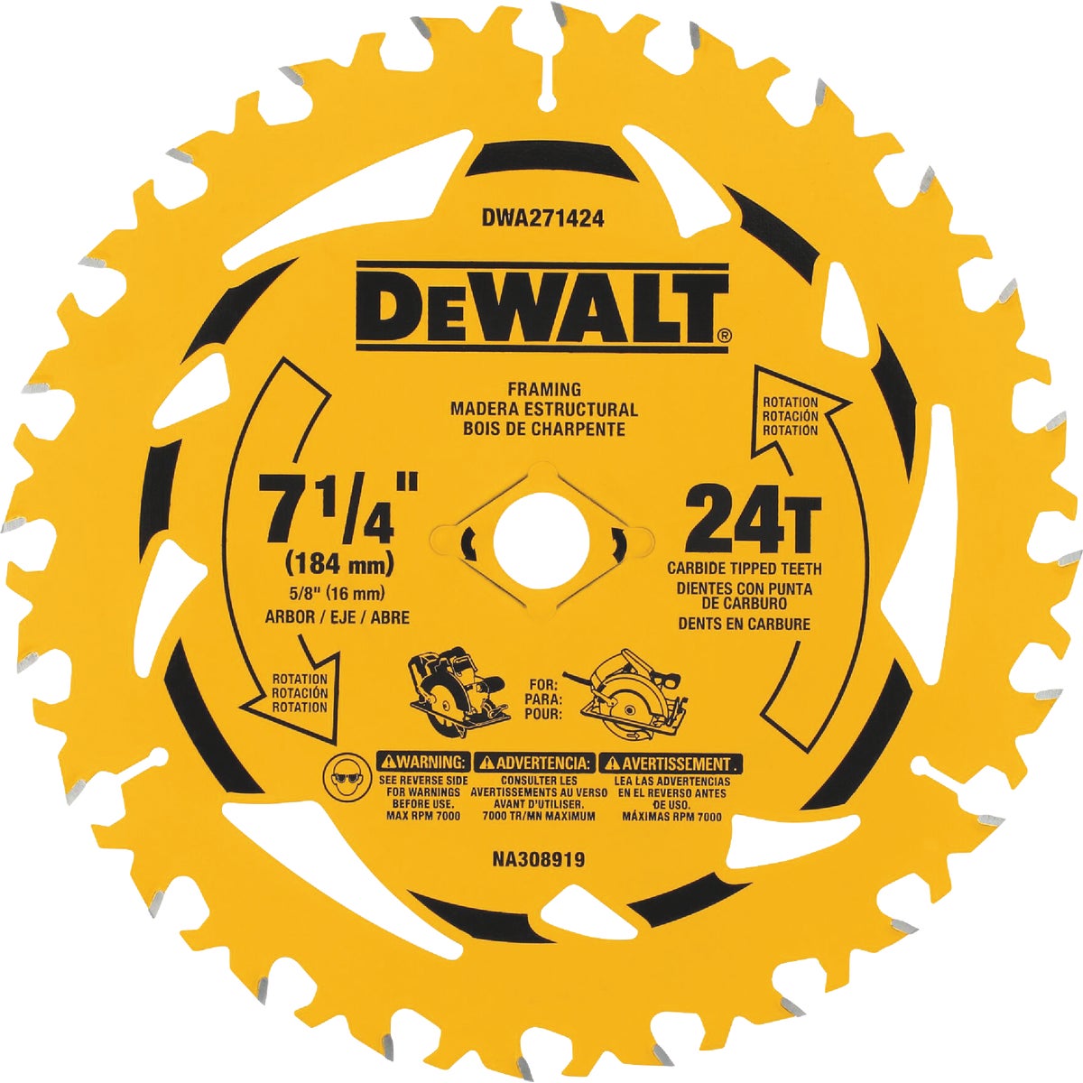 7-1/4"24T BULK SAW BLADE