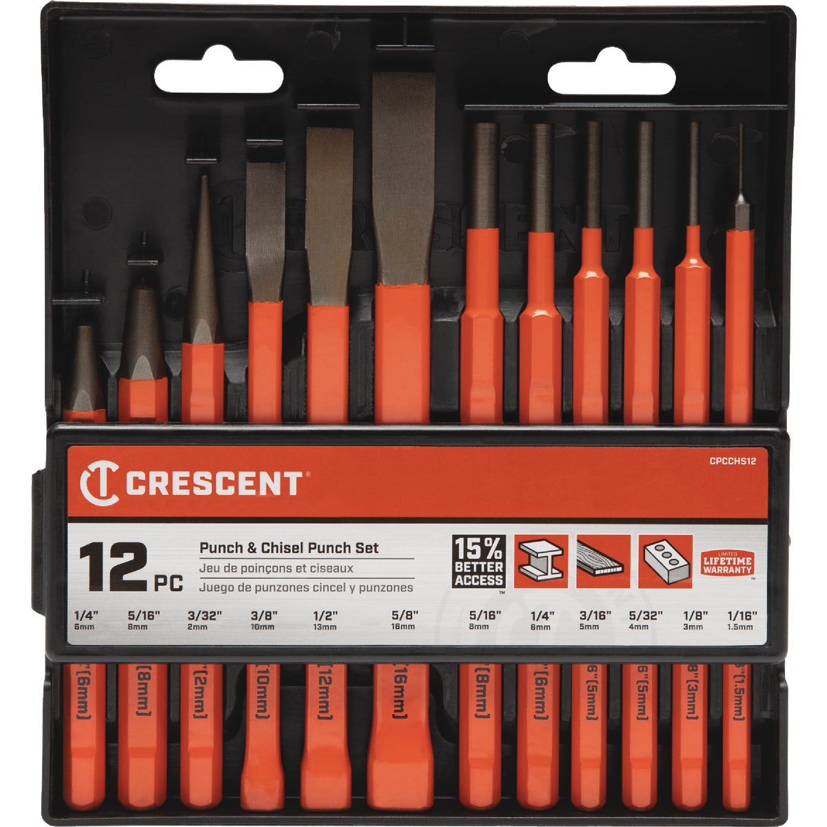 12PC PUNCH & CHISEL SET