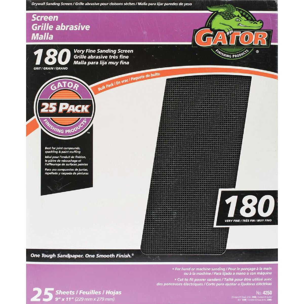 Gator Grit 180 Grit 9 In. x 11 In. Drywall Sanding Screen (25 Pack) 323500