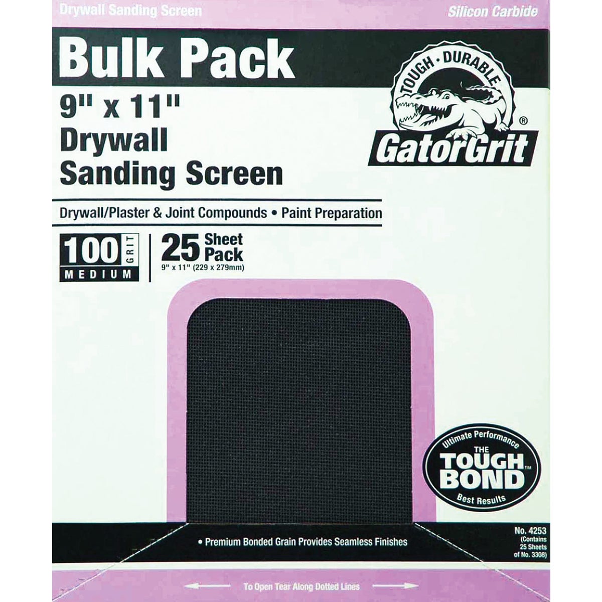 Gator Grit 100 Grit 9 In. x 11 In. Drywall Sanding Screen (25 Pack) 323519