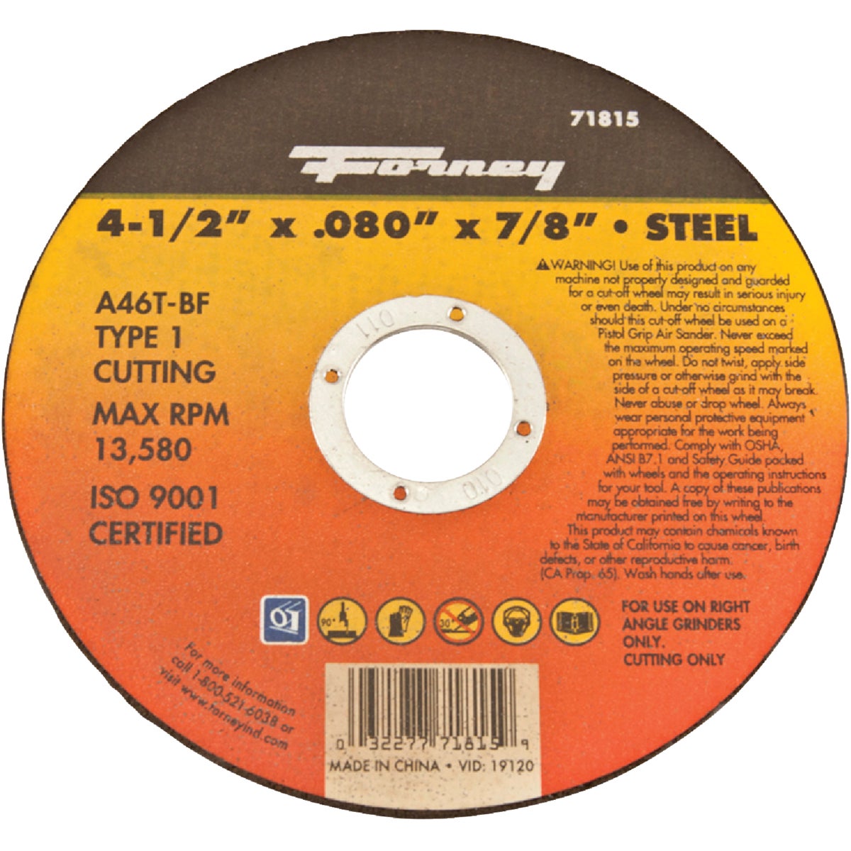 4-1/2" CUTOFF WHEEL