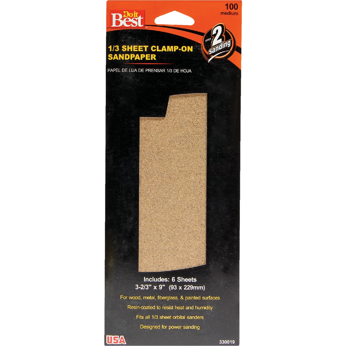 Do it Best Aluminum Oxide 100C Grit 1/3 Sheet Power Sanding Sheet (6-Pack) 330019