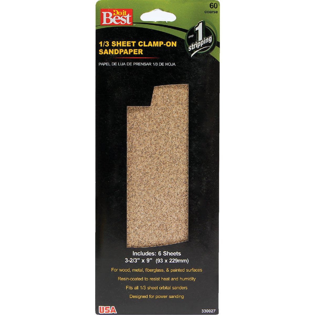 Do it Best Aluminum Oxide 60C Grit 1/3 Sheet Power Sanding Sheet (6-Pack) 330027