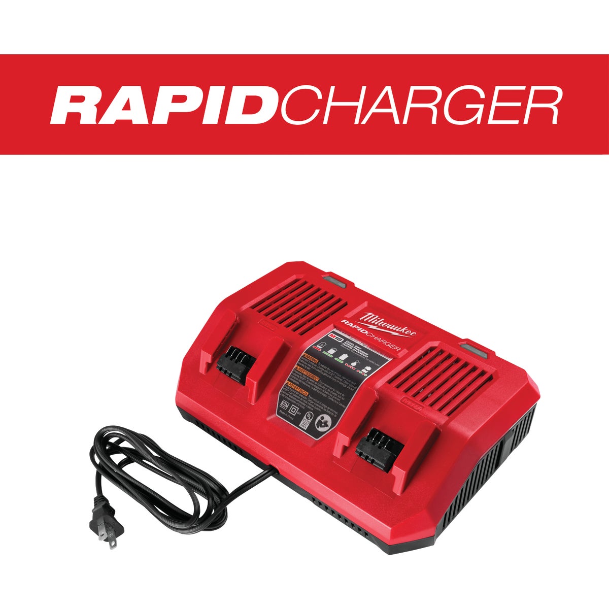 Milwaukee M18 18V Lithium-Ion Dual Bay Simultaneous Rapid Battery Charger