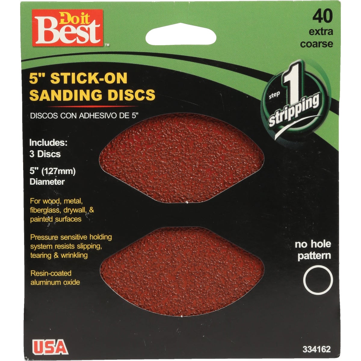 Do it Best 5 In. 40 Grit Stick-On Sanding Disc (3-Pack) 334162