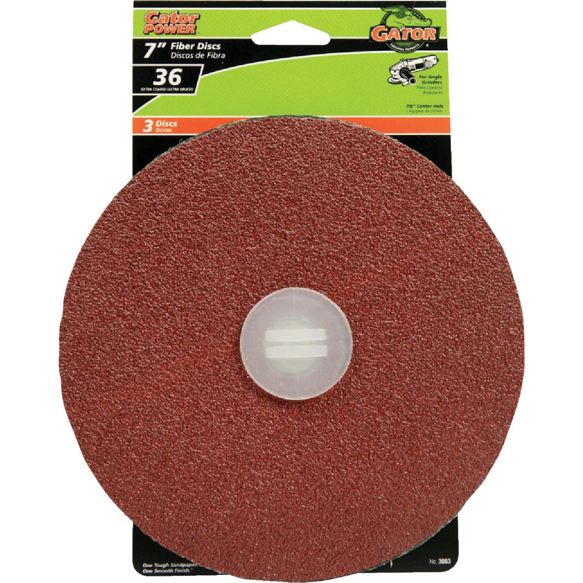 Gator 7 In. 36 Grit Fiber Disc (3-Pack) 334855