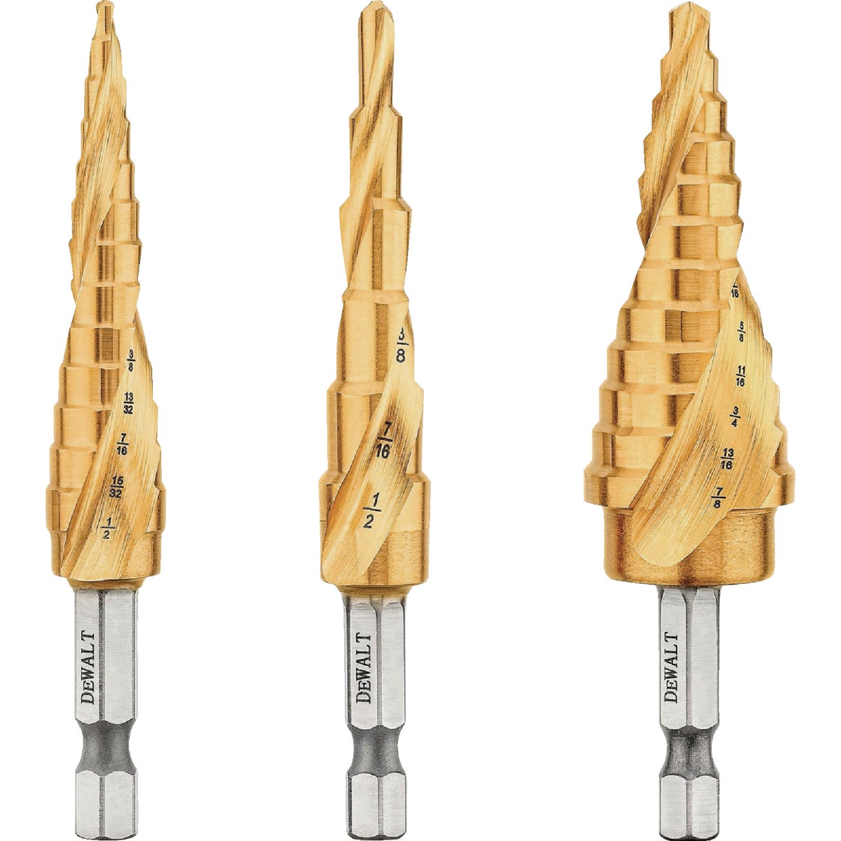 3PC STEP DRILL BIT SET