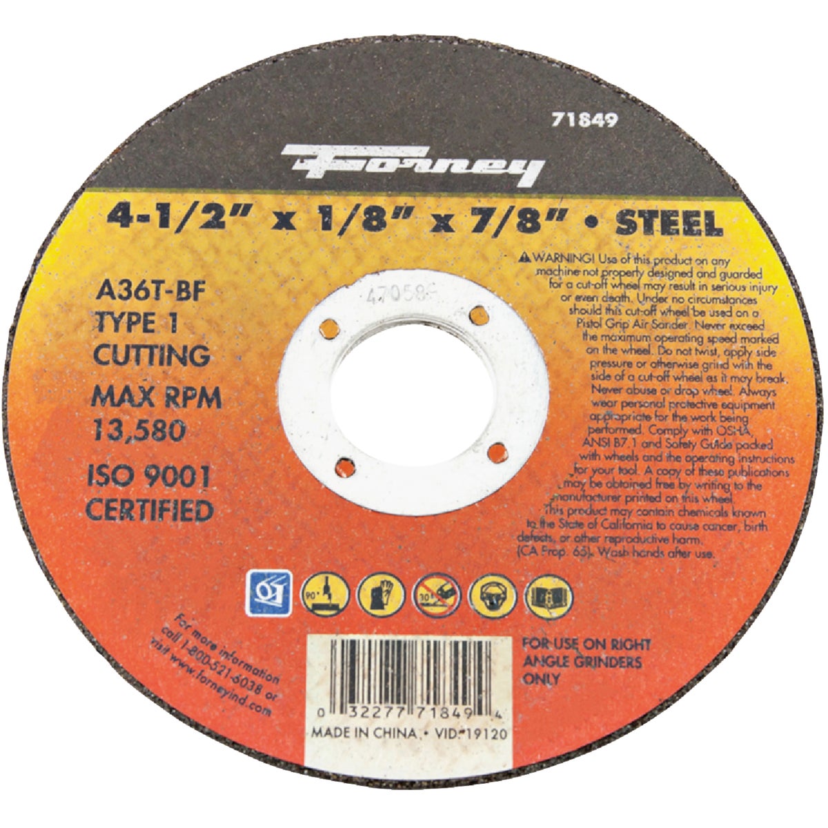 4-1/2" CUTOFF WHEEL