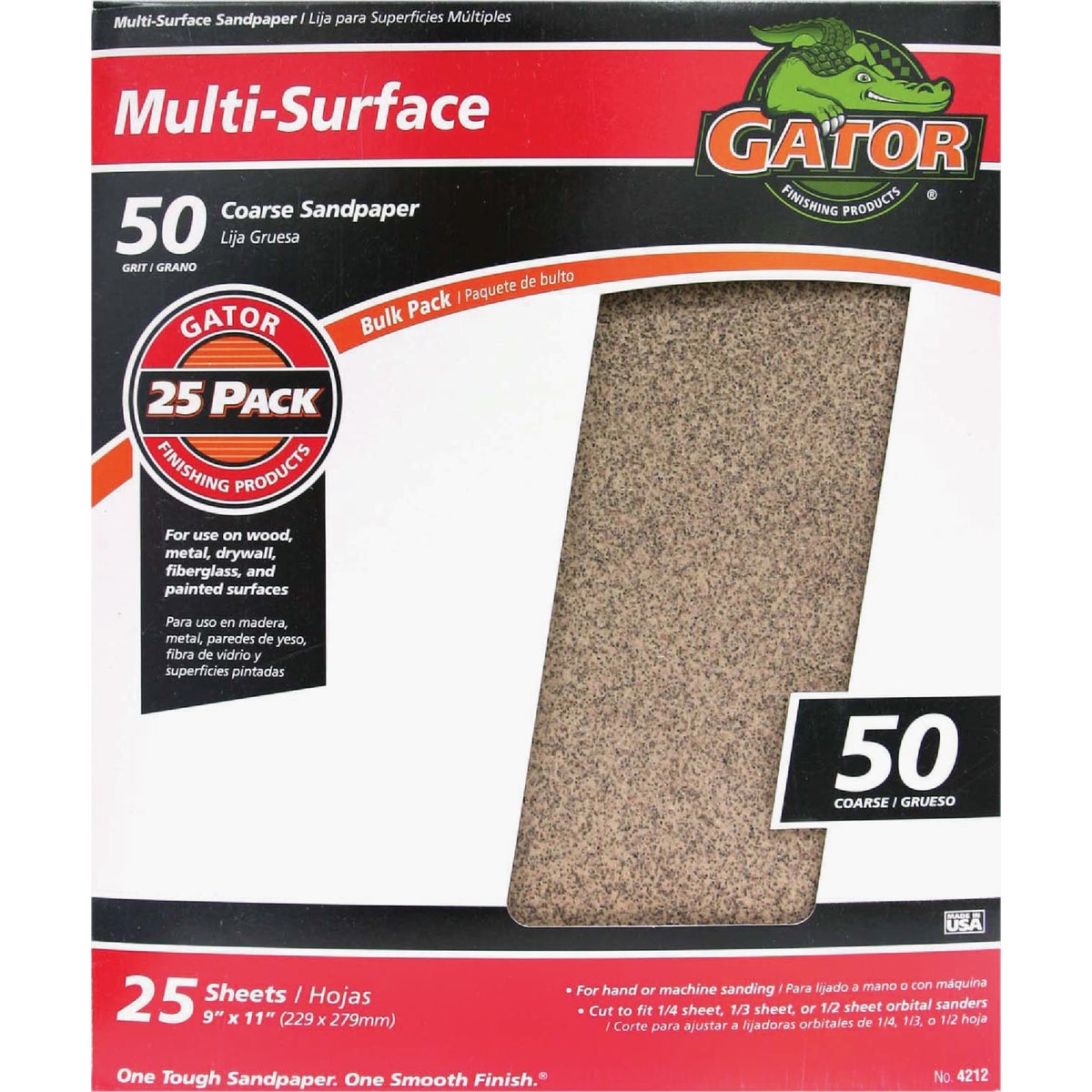 Gator Multi-Surface 9 In. x 11 In. 50 Grit Coarse Sandpaper (25-Pack) 339571