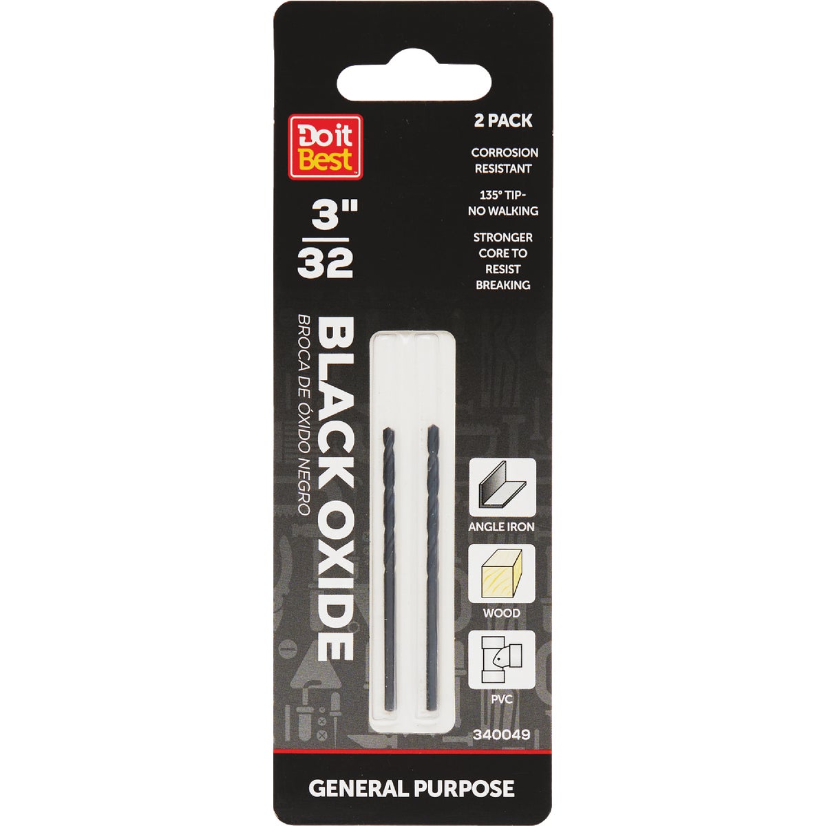 Do it 3/32 In. Black Oxide Drill Bit (2-Pack) 340049
