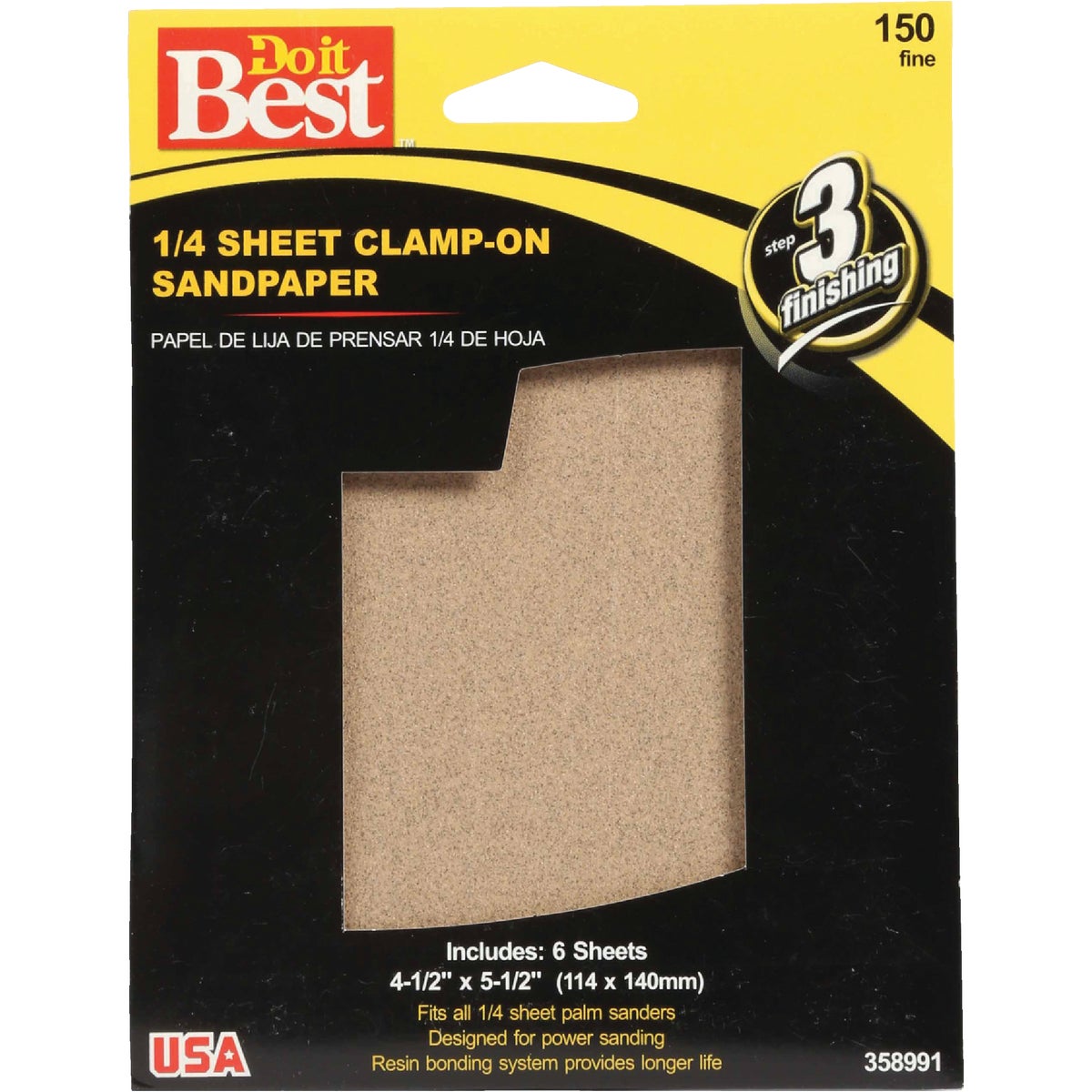 Do it Best 150 Grit 1/4 Sheet Power Sanding Sheet (6-Pack) 358991