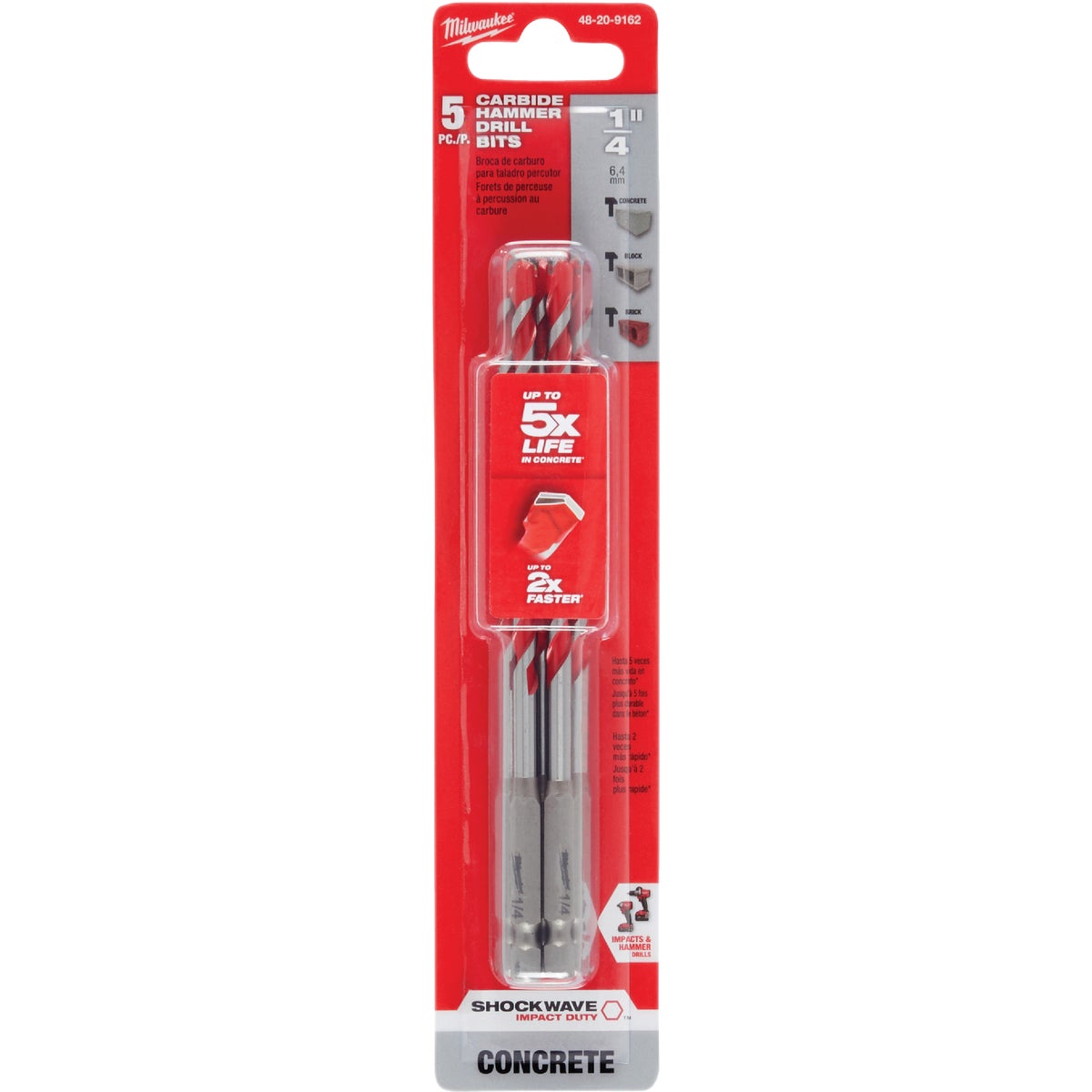 1/4" DRILL BITS 5PK