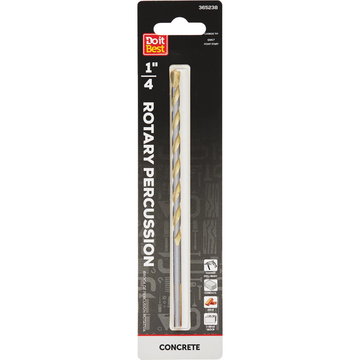 Do it Best 1/4 In. x 6 In. Rotary Percussion Masonry Drill Bit 365238