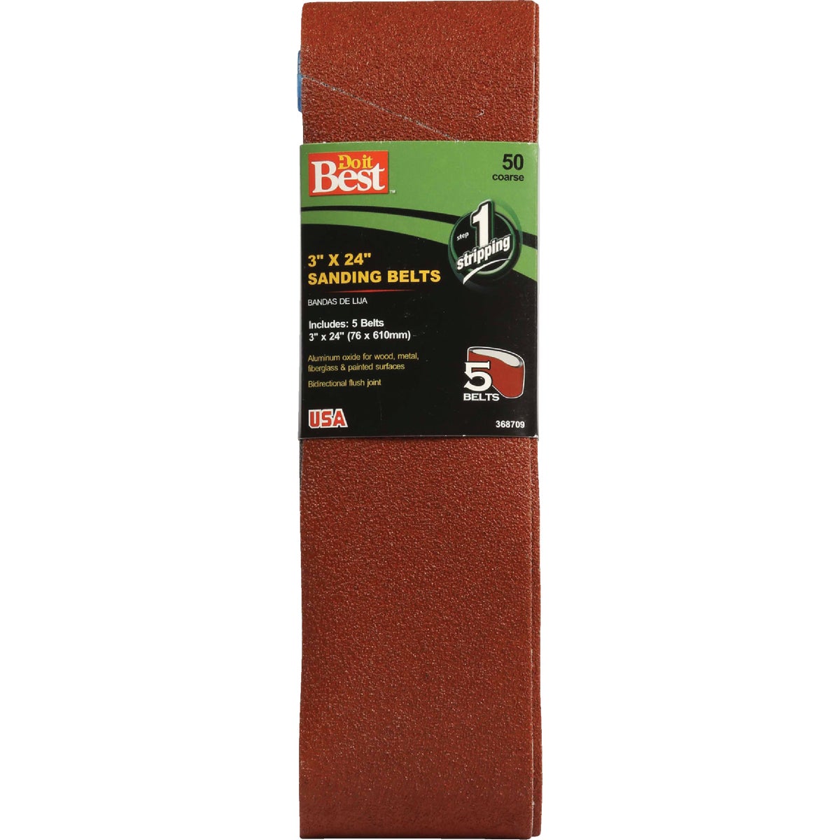 Do it Best 3 In. x 24 In. 50 Grit Dual Direction Sanding Belt (5-Pack) 368709
