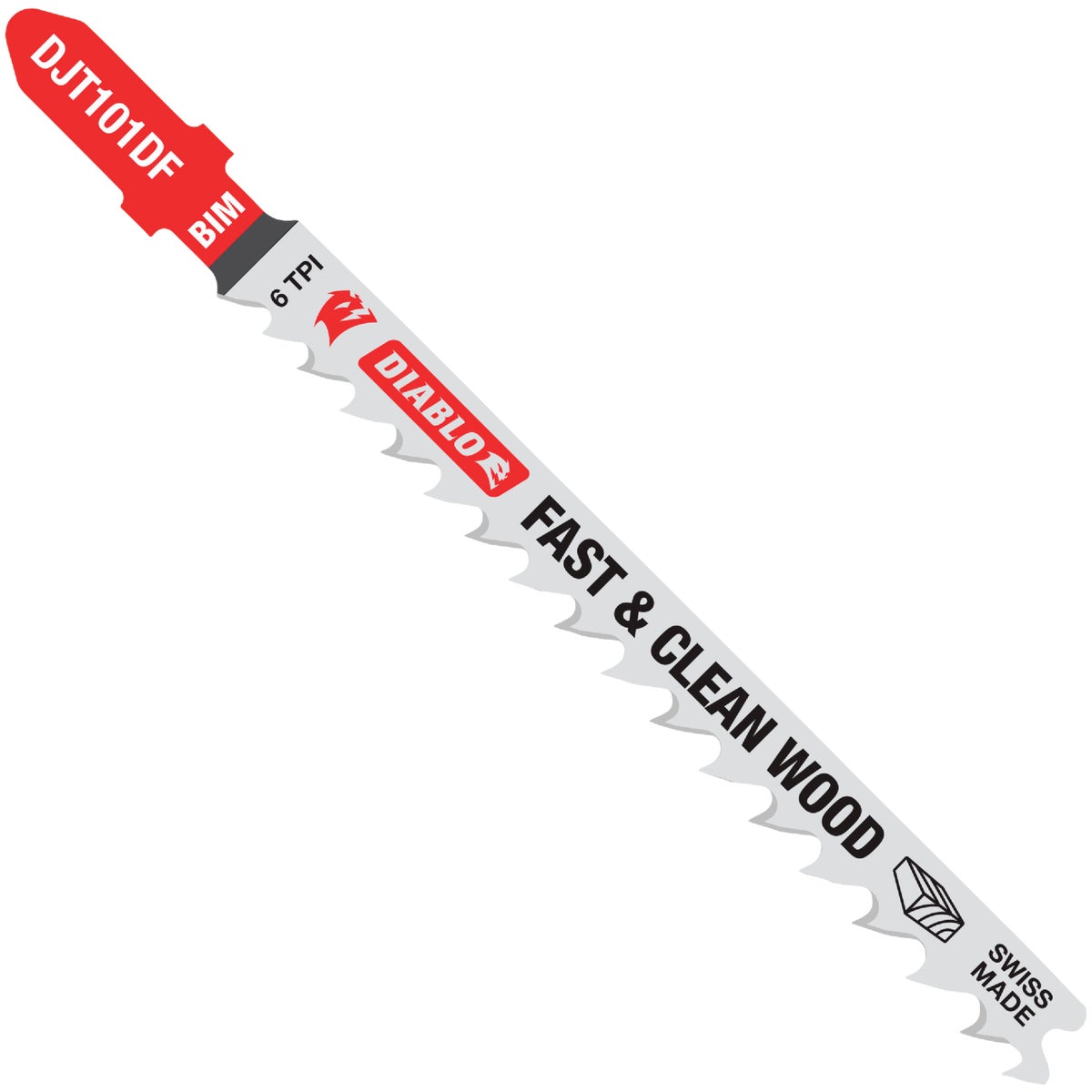 Diablo T-shank 4 In. X 6 Tpi Bi-metal Jig Saw Blade For Fast & Clean Cuts In Wood (5-pack)