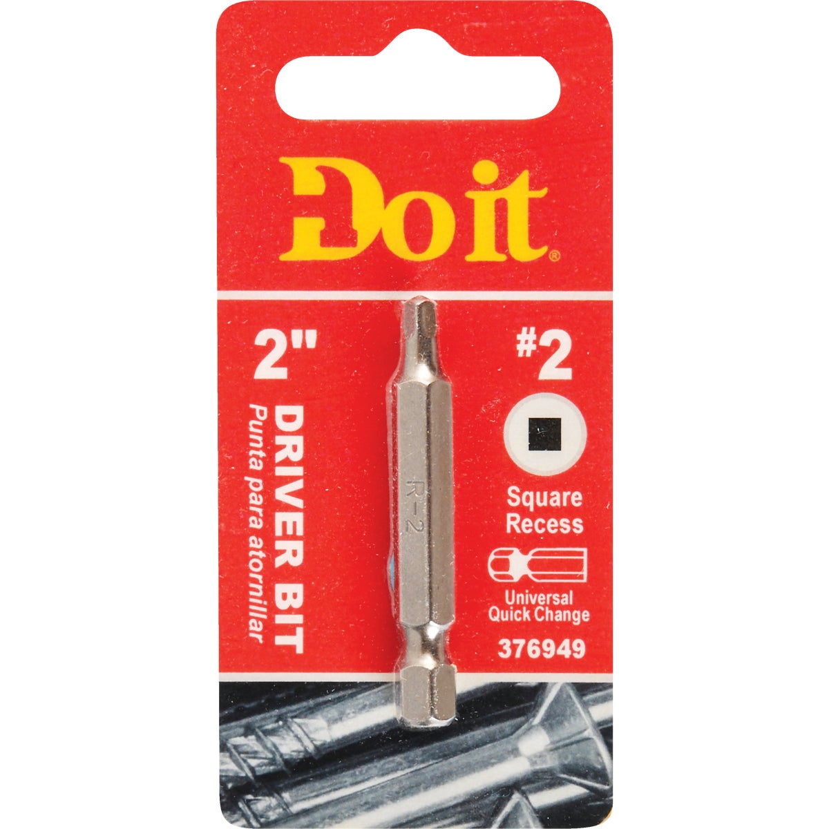 Do it #2 Square Recess 2 In. Power Screwdriver Bit 376949