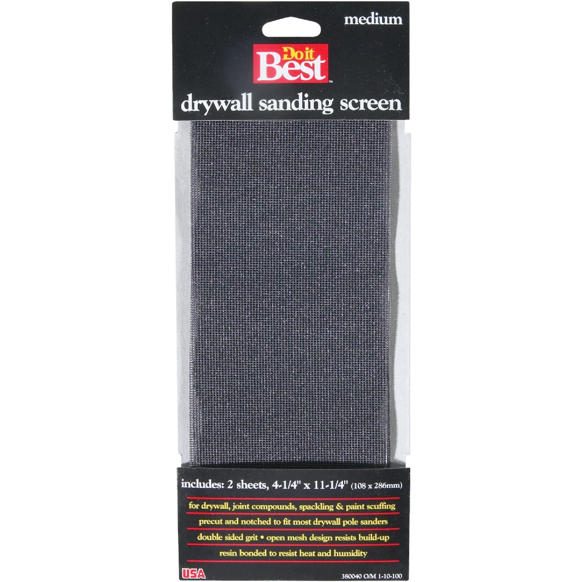 Do it Best 100 Grit 4-1/4 In. x 11-1/4 In. Drywall Sanding Screen (2-Pack) 380040
