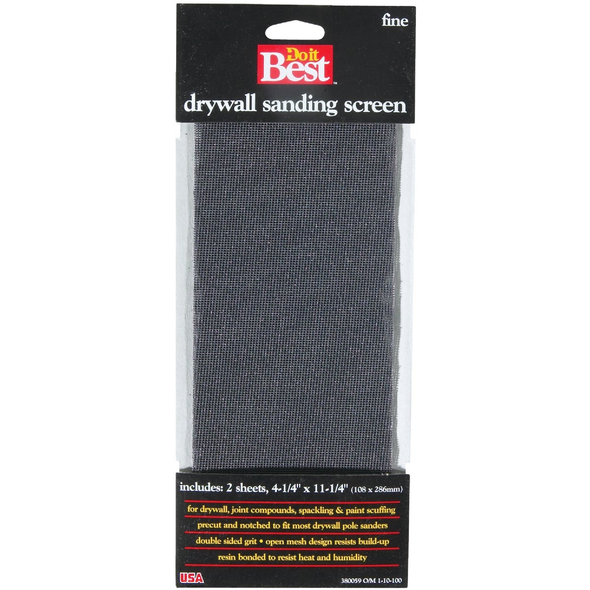 Do it Best 180 Grit 4-1/4 In. x 11-1/4 In. Drywall Sanding Screen (2-Pack) 380059