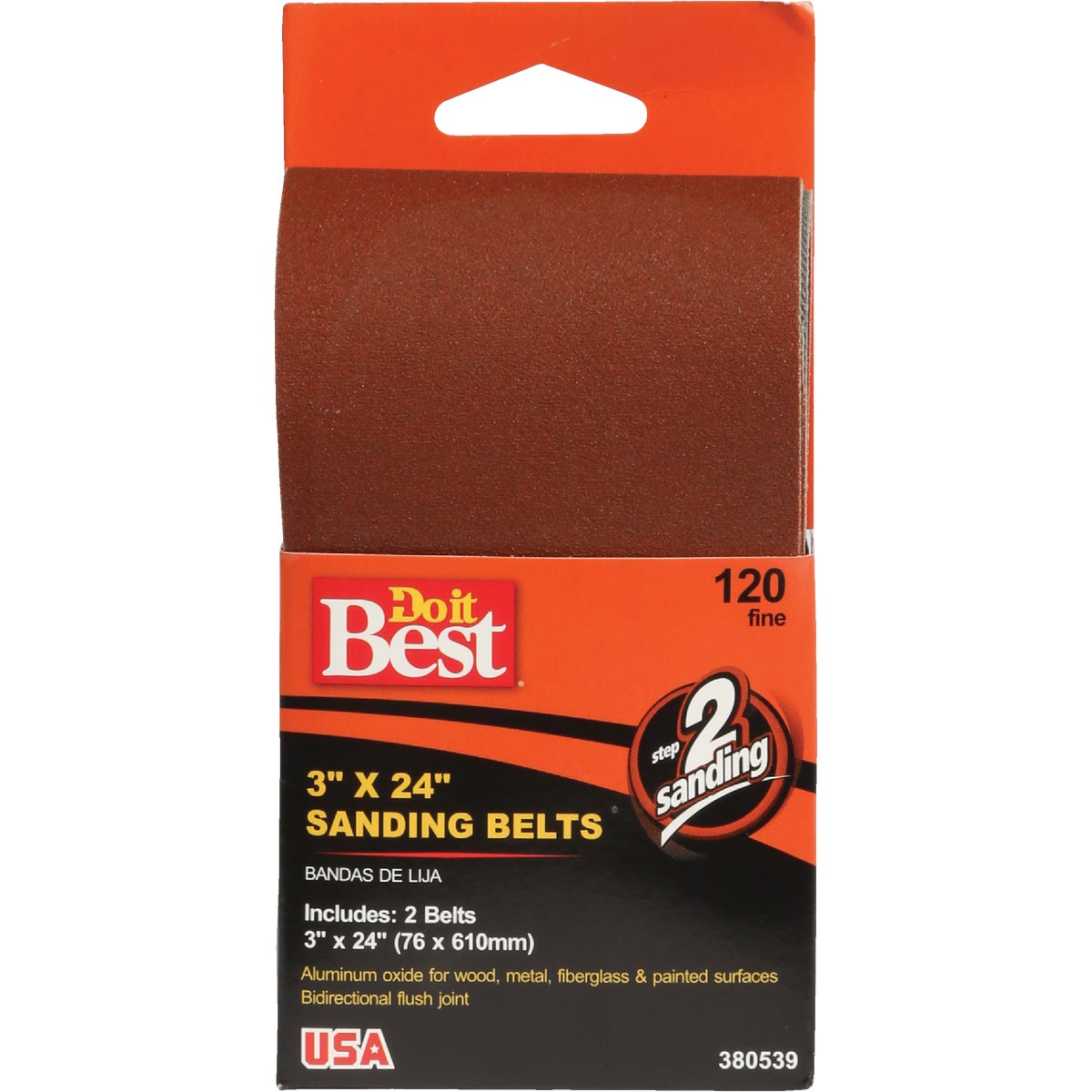 Do it Best 3 In. x 24 In. 120 Grit Heavy-Duty Sanding Belt (2-Pack) 380539