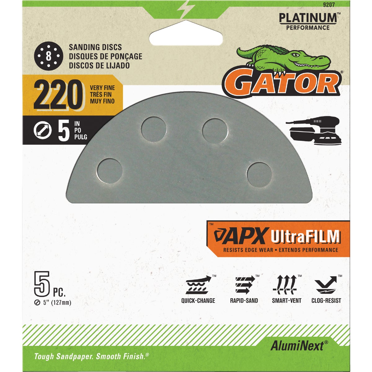 5PK 5" 220G SNDNG DISC