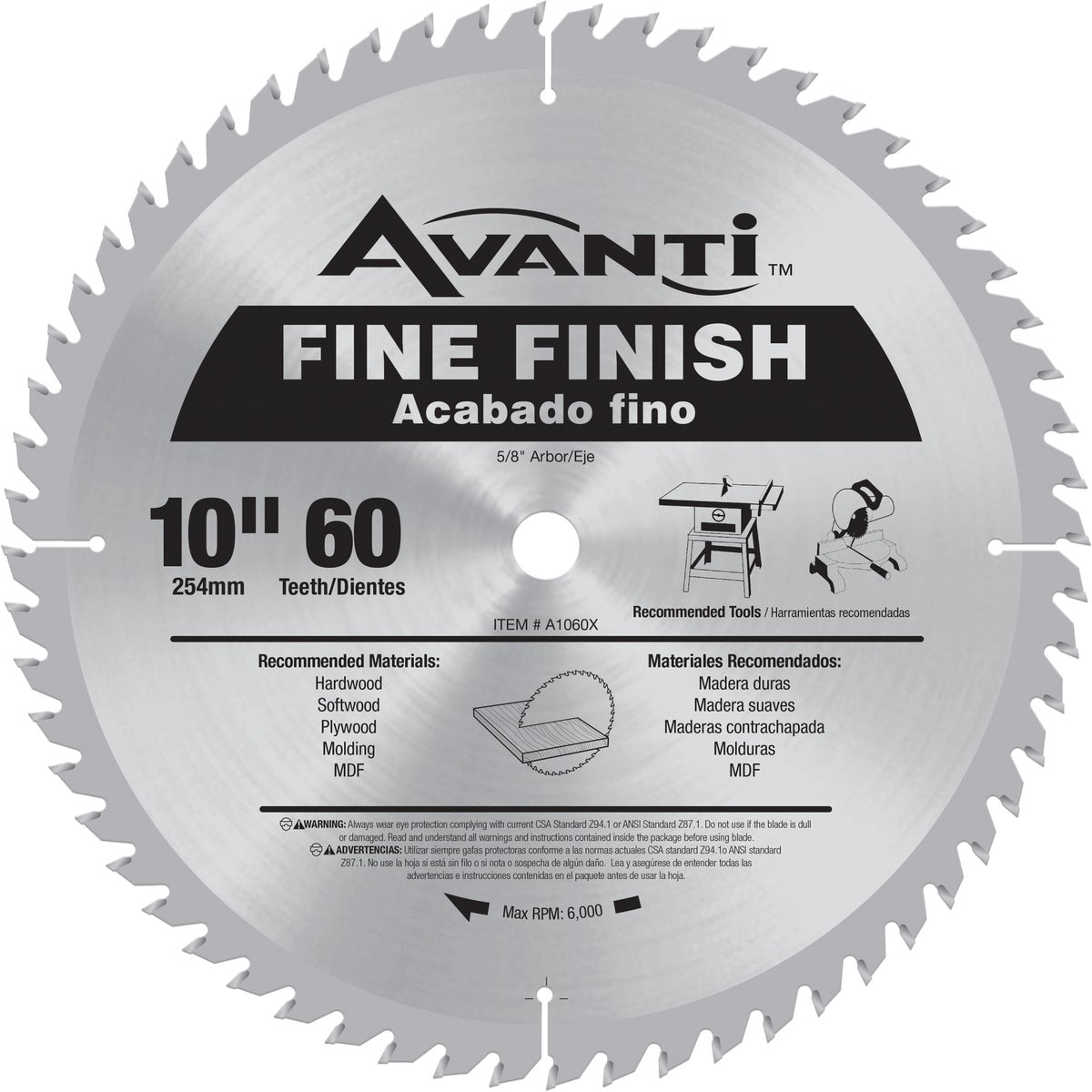 10X60 FIN FNSH SAW BLADE