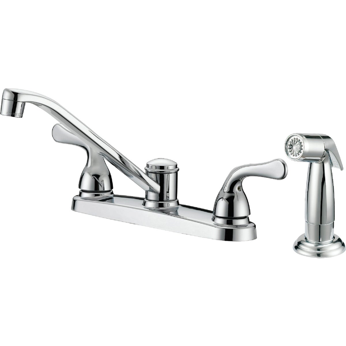 Home Impressions Double Lever Handle Kitchen Faucet With Black Side Sprayer 400656