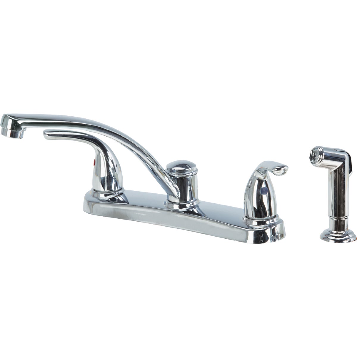 Home Impressions Double Metal Lever Handle Kitchen Faucet With Side Sprayer 400657