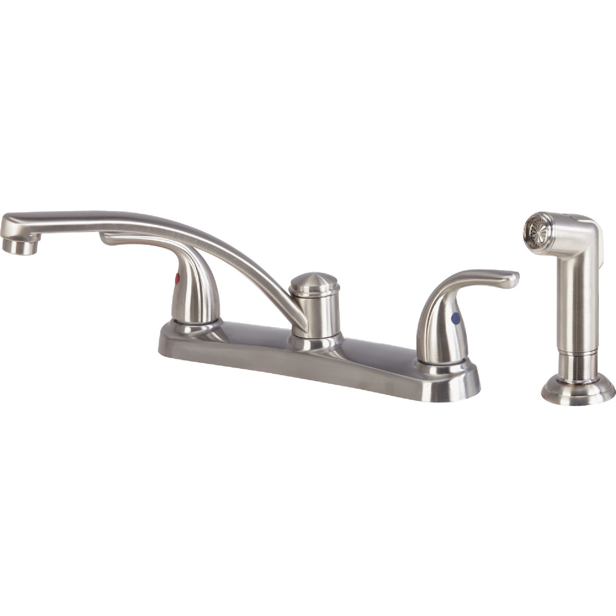 Home Impressions Double Metal Lever Handle Kitchen Faucet With Side Sprayer 400659