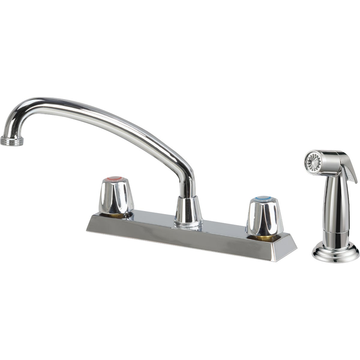 Home Impressions Double Metal Chrome Handle Kitchen Faucet With Sprayer 400672