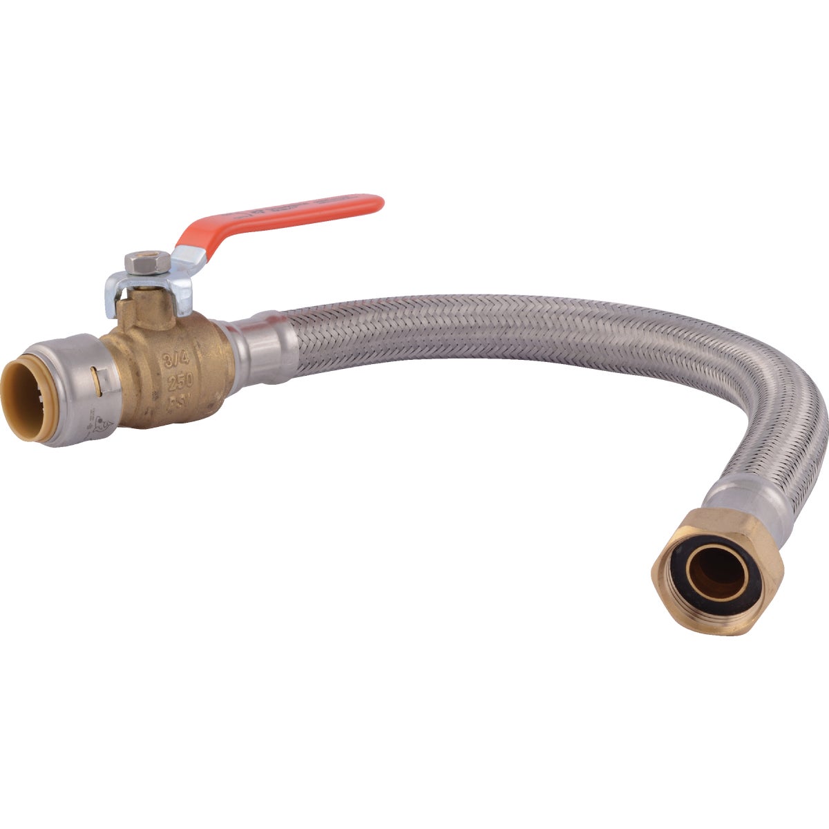 Low Lead Ball Valve FIP Sharkbite Flexible Water Heater Connector 400871