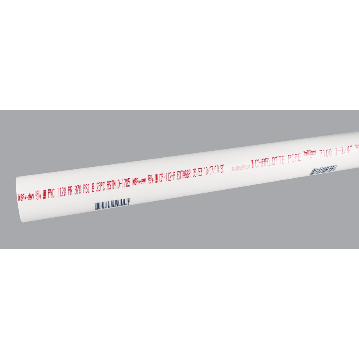 Charlotte Pipe 1-1/4 Inch X 10 Foot Schedule 40 Pvc Pressure Pipe
