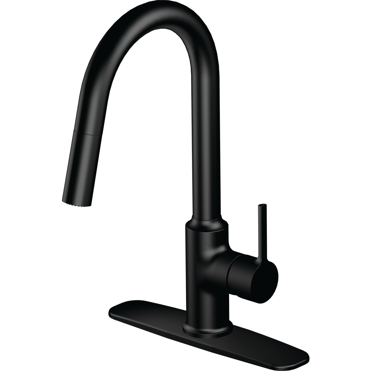 Home Impressions Contemporary Builder Single Handle Lever Pull-Down Kitchen Faucet, Matte Black 411656