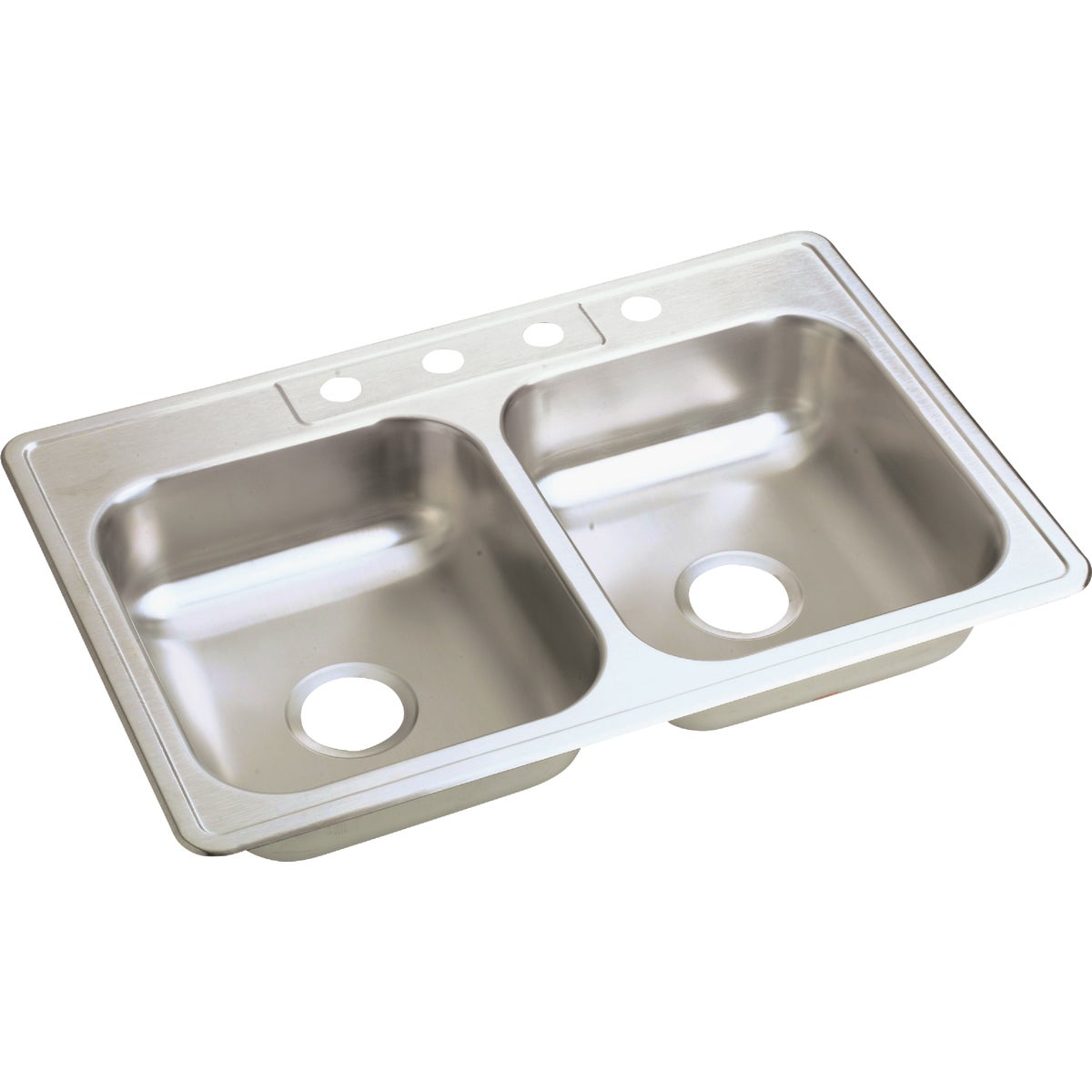 Elkay Double Bowl 33 In. x 22 In. x 6 In. Deep Luster Stainless Steel Kitchen Sink