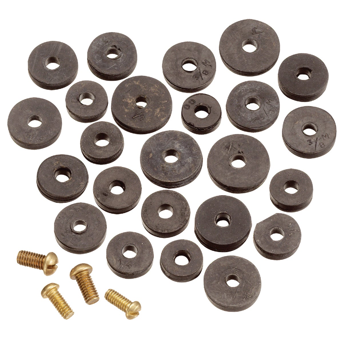 Do it Flat Faucet Washer 20 Assorted Faucet Washers & 4 Brass Screws 426943