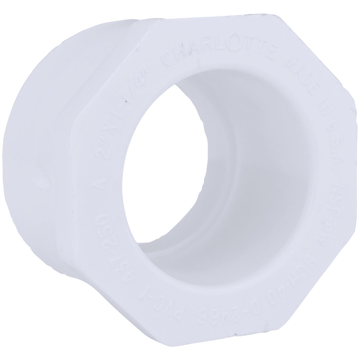Charlotte Pipe 2 In. SPG x 1-1/4 In. Slip Schedule 40 PVC Bushing 427826