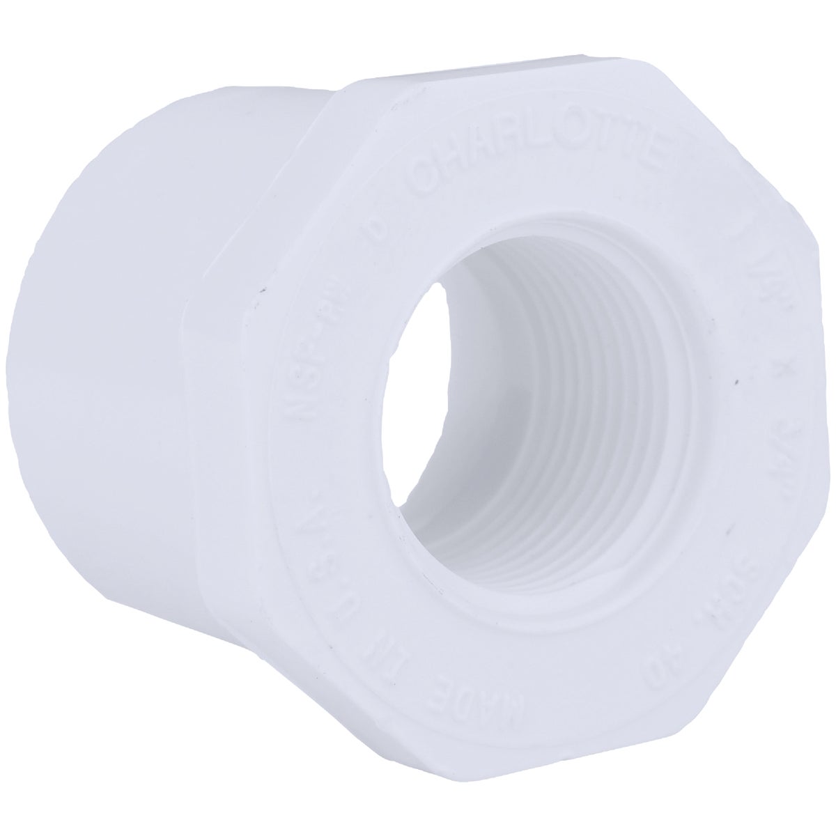 Charlotte Pipe 1-1/4 In. SPG x 3/4 In. FPT Schedule 40 PVC Bushing 434574