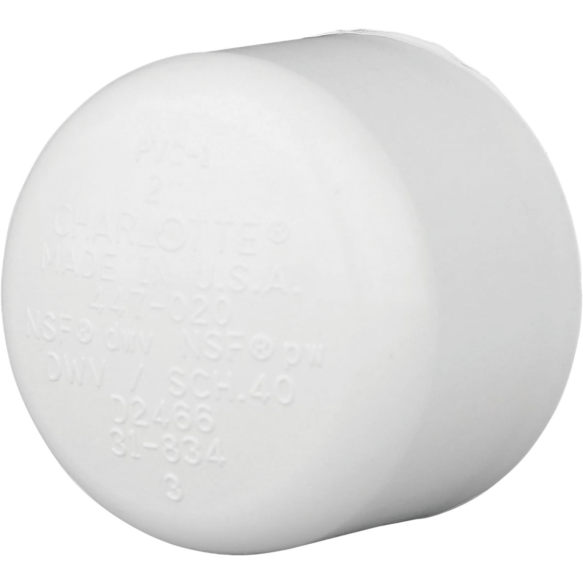 Charlotte Pipe 2 In. Schedule 40 Pressure Slip PVC Cap 441604