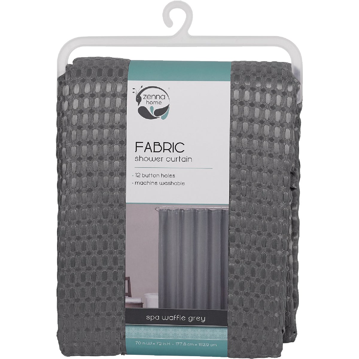 GRAY SPA WAFFLE CURTAIN