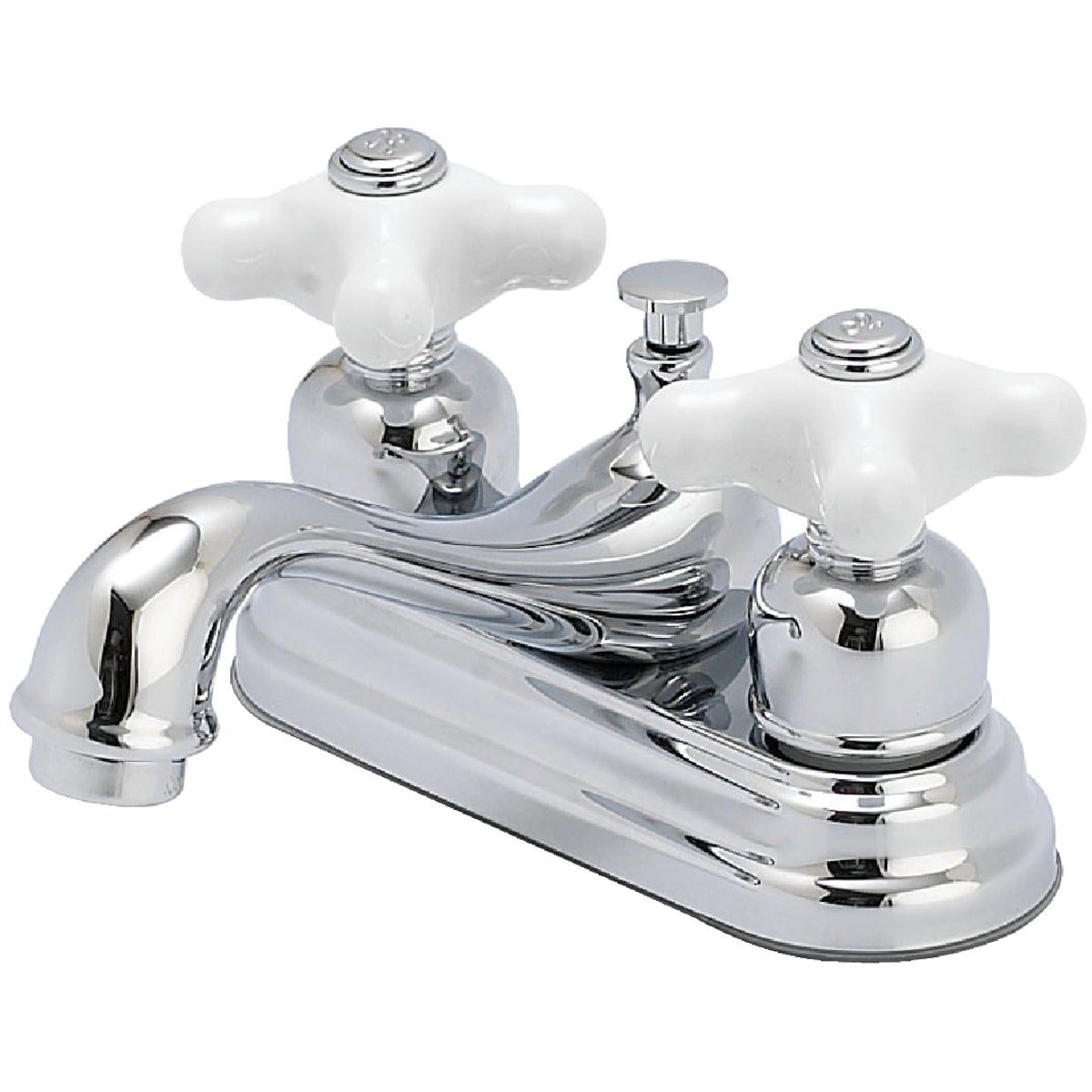 Home Impressions 2 Cross Handle 4 In. Centerset Bathroom Bathroom Faucet With Pop-Up 455616
