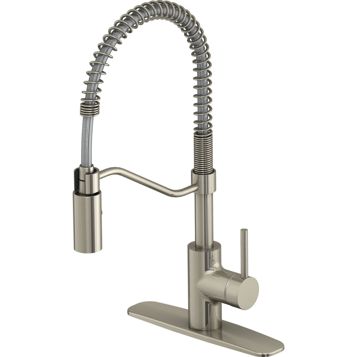 Home Impressions Single Handle Lever Commercial Pull-Down Kitchen Faucet, Brushed Nickel 455927