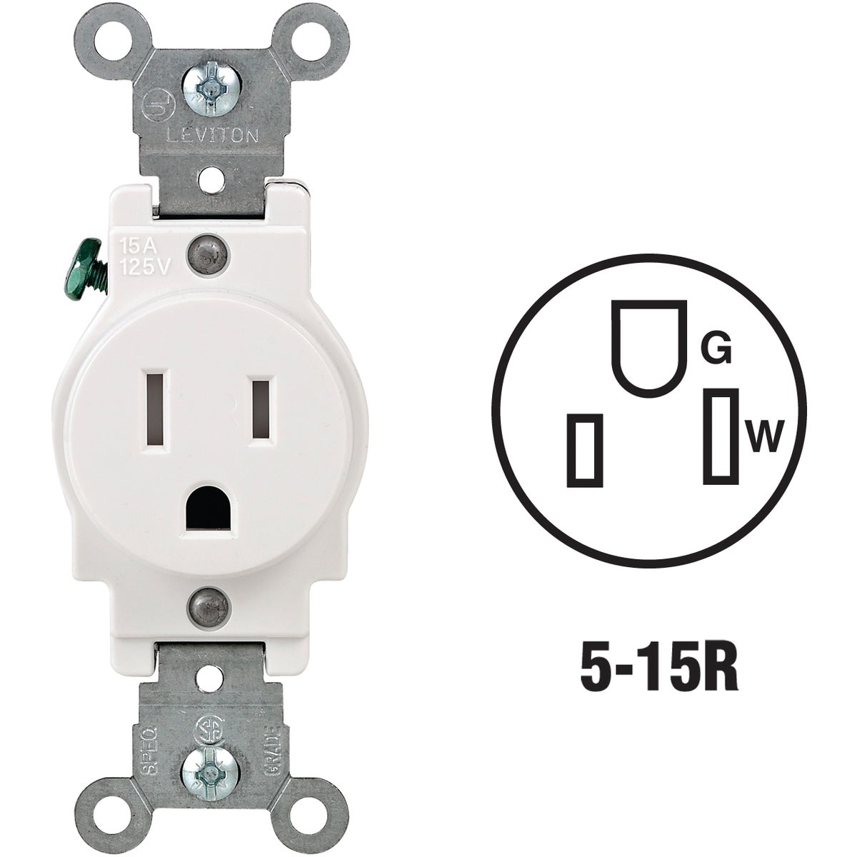 WHT 15A TAMPR SGL OUTLET