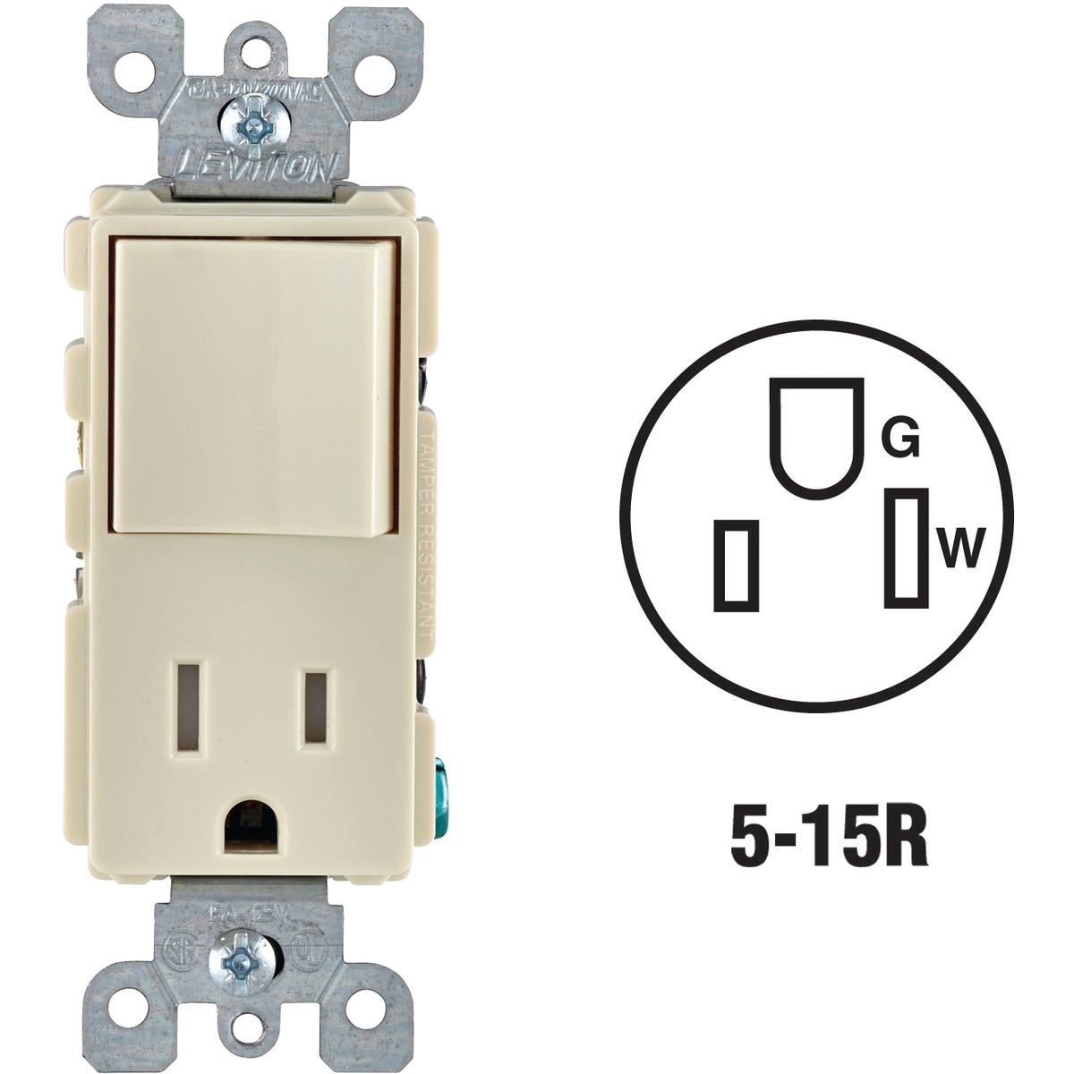 ALM 15A TAMP SWTC/OUTLET