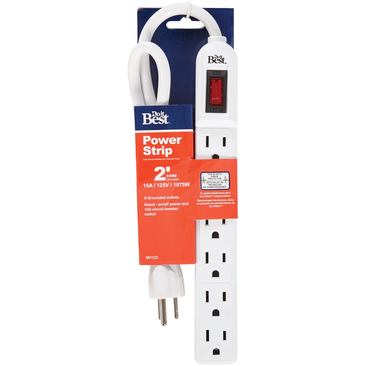 Do it Best 6-Outlet Power Strip 501123