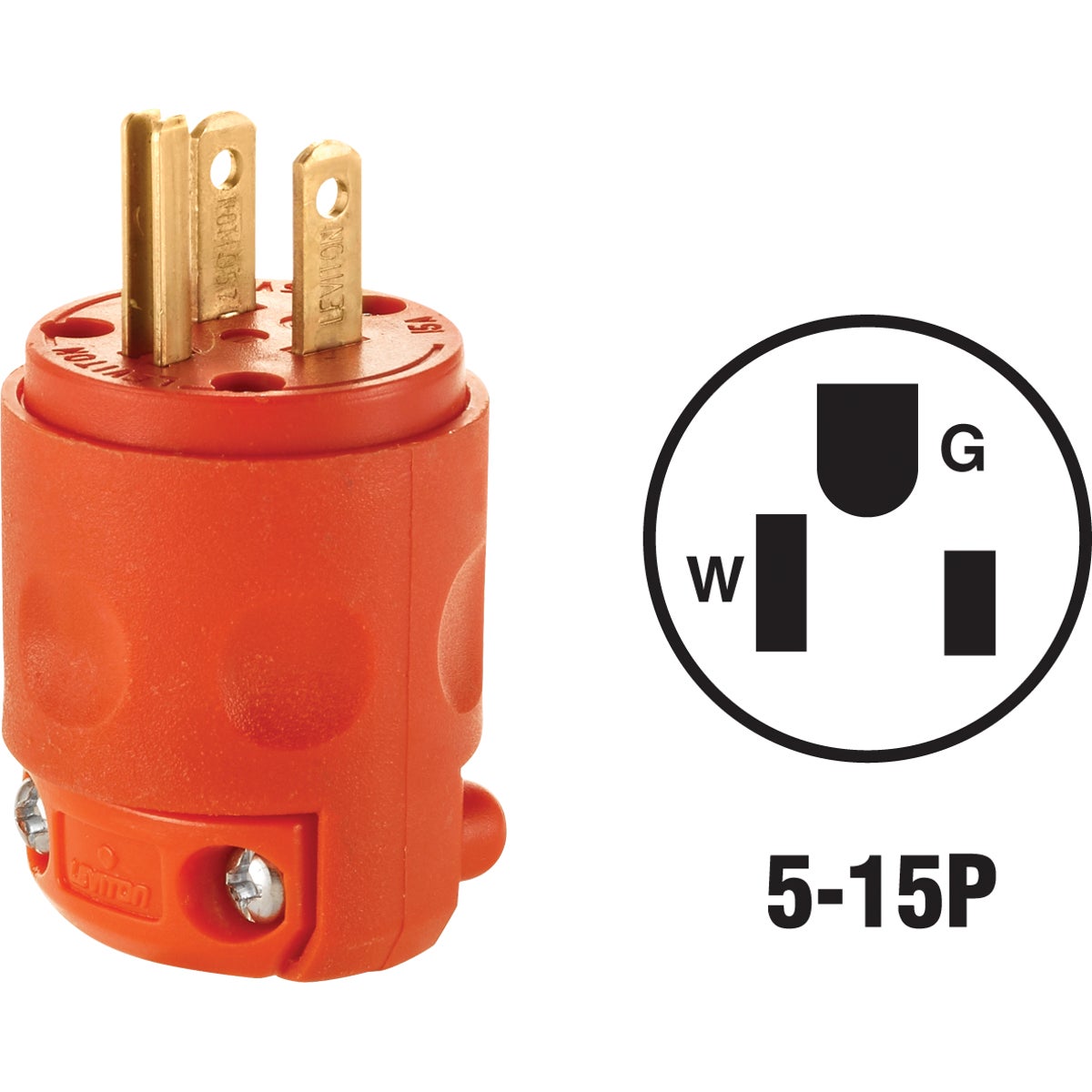 15A ORANGE GRD CORD PLUG