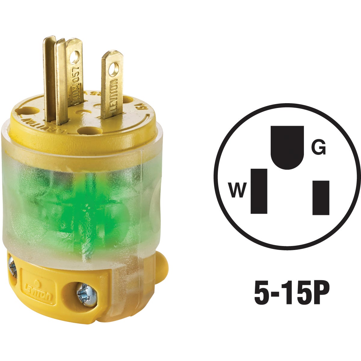 15A YELLOW GRD CORD PLUG