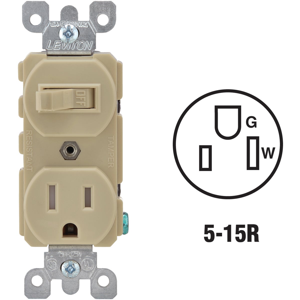 15A IV TAMP SWTCH/OUTLET