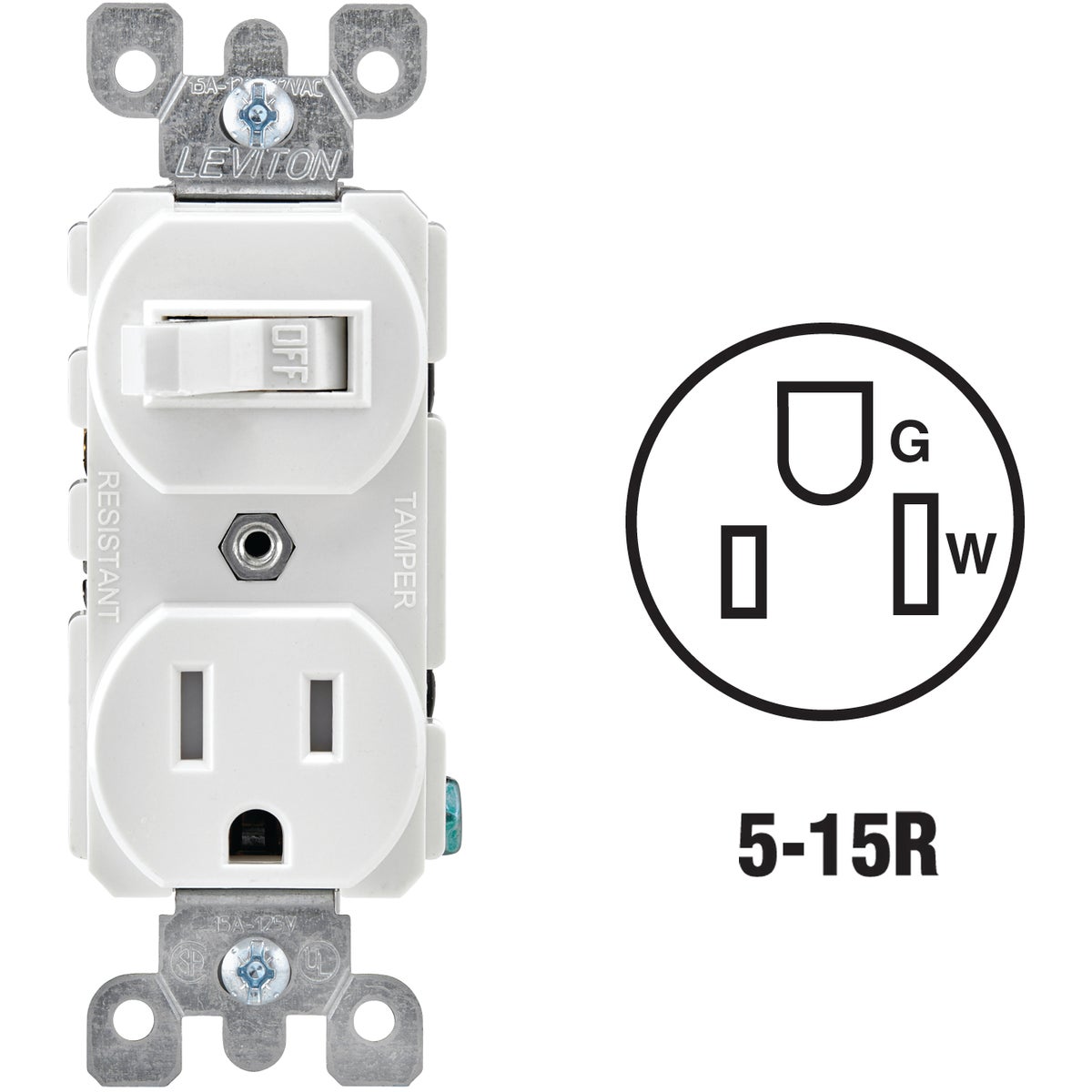 15A WH TAMP SWTCH/OUTLET
