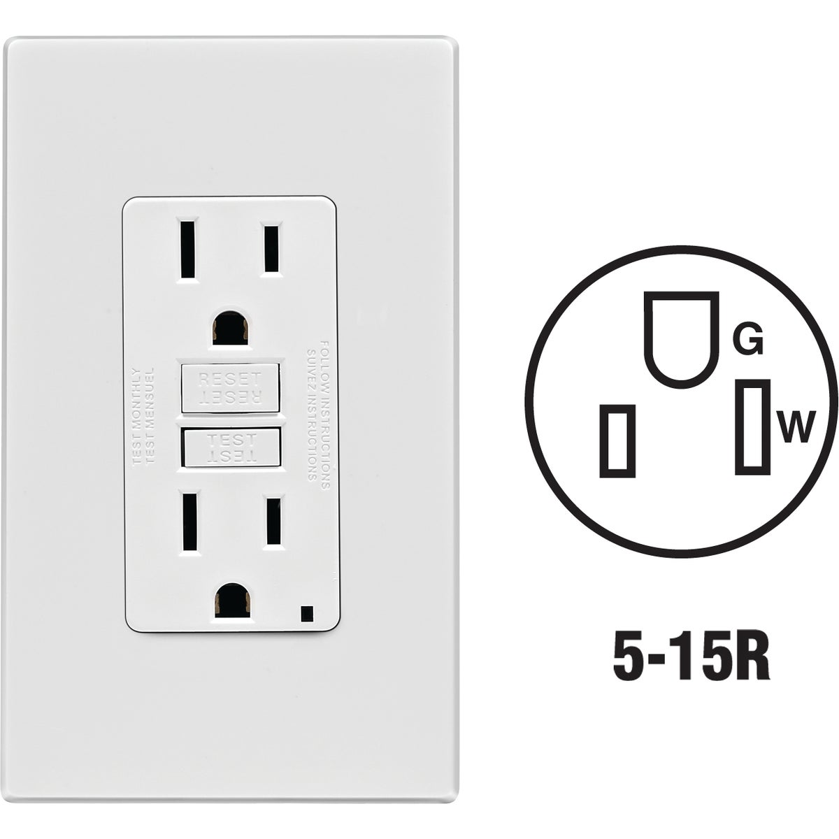 15A WH SLFTS GFCI OUTLET