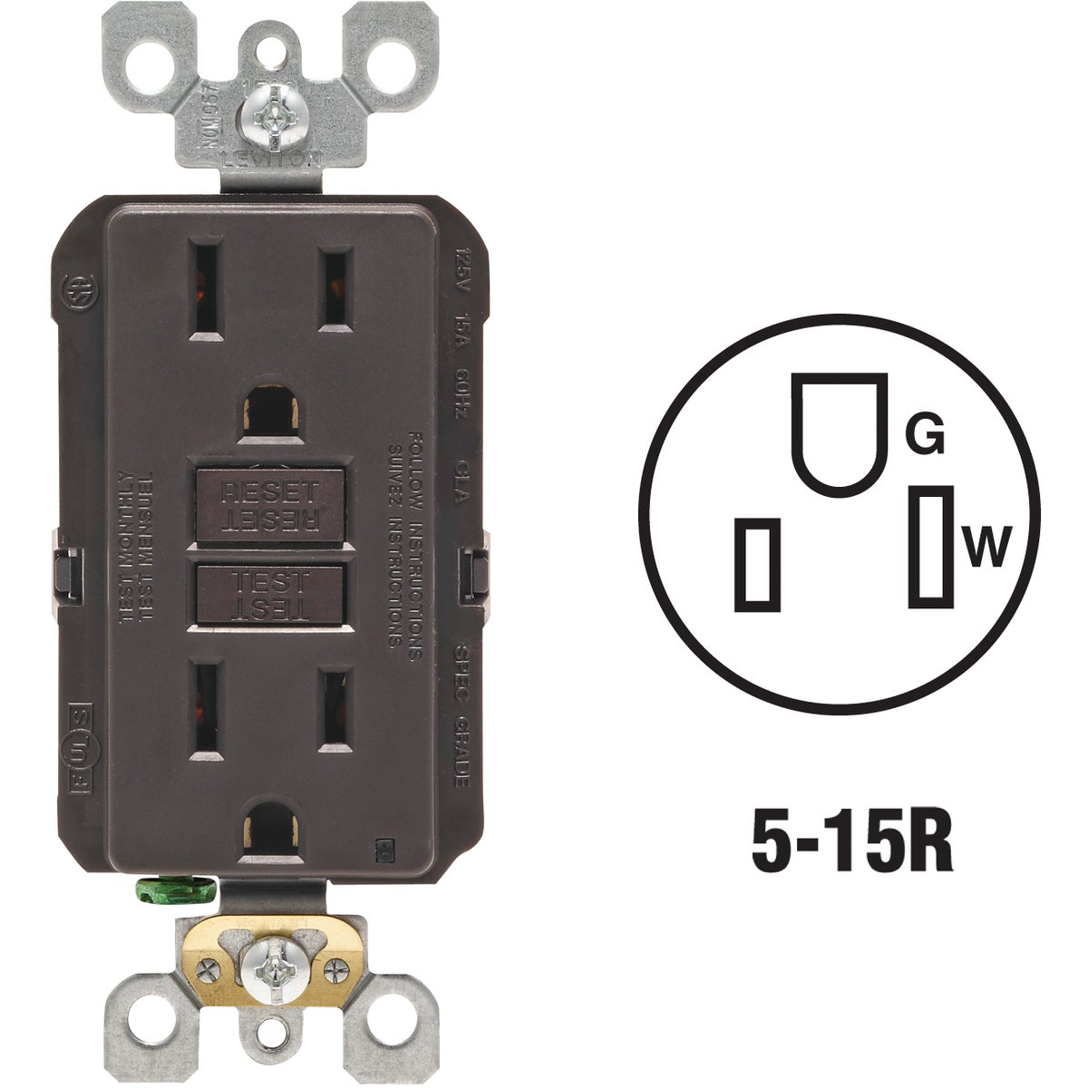 15A BR SLFTS GFCI OUTLET